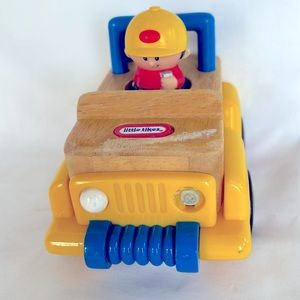 Vintage 2003 Collectable Pre-Loved Little Tikes Wooden Yellow Car